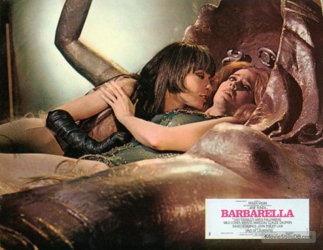 Anita Pallenberg and Jane Fonda in Barbarella. These two are more compelling female figures to me than anyone in MM.