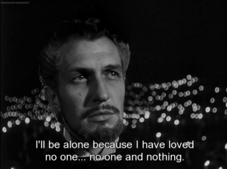 Vincent Price, godless and alone, in Song of Bernadette.